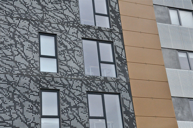 Udsmykning af facade - Grundfoss Kollegiet - Aarhus